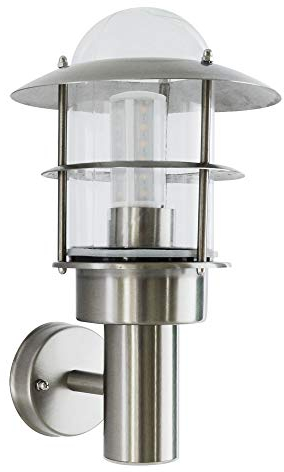 max K O M F O R T Außenwandleuchte aus Edelstahl und Glas mit E27 Fassung Außenlampe Wandleuchte Lampe Lampen 251A