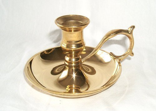 linoows Kerzenhalter, Nachtleuchter aus Messing im Biedermeierstil, Kerzenleuchter, klein