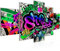 Runa Art Wandbilder Graffiti 5 Teilig Bild auf Vlies Leinwand Deko Loft Wohnzimmer Street Art Bunt 004552c