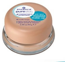 Essence Pure Skin Pure Anti-Spot Mousse Make-Up gegen Pickel & Mitesser mattierend & beruhigend mit clearderm Complex Antibacterial Wirksamkeit ist Hautärztlich bestätigt. Nr. 01 matte beige Inhalt: 14g Make Up Mousse fürs Gesicht.