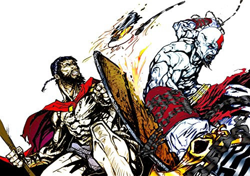 Poster Leonidas VS Sparta Kratos 300 - GOD of WAR Wall Art