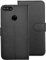 SDTEK Case for Huawei P Smart (2017/2018) Leather Wallet Flip Book Folio Wallet View Phone Cover Stand for Huawei P Smart (2017/2018) (Black)