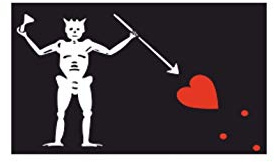 Akachafactory sticker flag tuning decal car motorcycle blackbear ed teach pirate