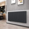 Heilmetz Design Röhren Heizkörper 600x1180 mm Anthrazit Oval Paneelheizkörper Horizontal Seitenanschluss Doppellagig