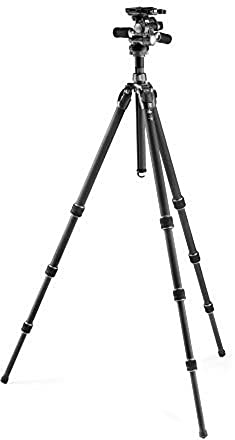 Gitzo Mountaineer Kit Series 3, 3 Sections in Carbon Fibre, with Fluid Head, Professional Photography Tripod, for DSLR and Reflex, Tripod for Video Cameras and Cameras, Holds up to 13 kg