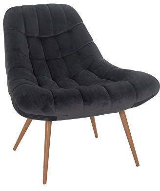 SalesFever Loungesessel XXL mit Steppung, Samt, Grau, 76 x 87 x 86 cm