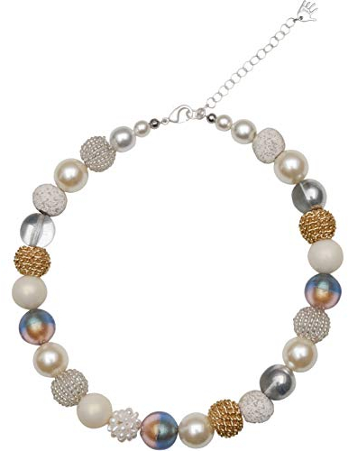 Feliss Handmade: Ketten aus Perlen Halskette Damen Statement Kette 45 cm lang in Boho Style. Choker Schmuck. Beads Perlenkette Frauen (Champagner)