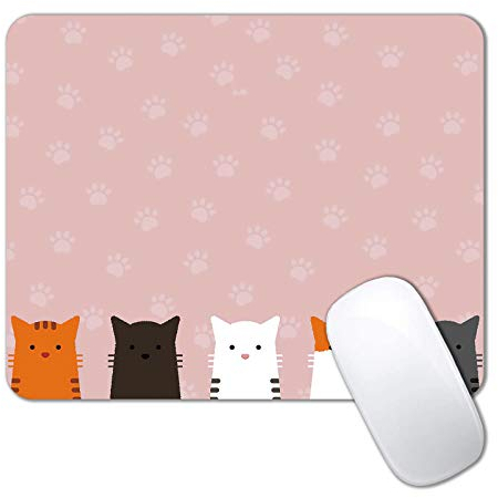 IMAYONDIA Tapis de souris motif patte de chat rose pour enfants – Motif chaton mignon avec base en caoutchouc antidérapant
