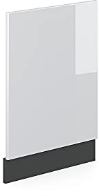 Vicco Frontblende R-Line, Weiß Hochglanz/Anthrazit, 45 cm ohne Arbeitsplatte
