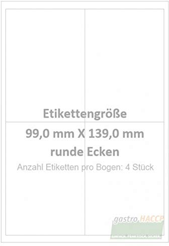 Wasser auflösbare Etiketten 99,0 x 139,0 mm Verpackungseinheit 600