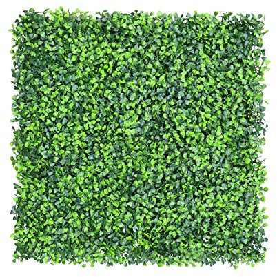 FLORALEAF 6PCS 20''×20'' Artificial Boxwood Panels Topiary Hedge Plant Privacy Screen Faux Ivy Greenery Grass Backdrop Wall Décor UV Protected for Outdoor Indoor Garden Fence Backyard