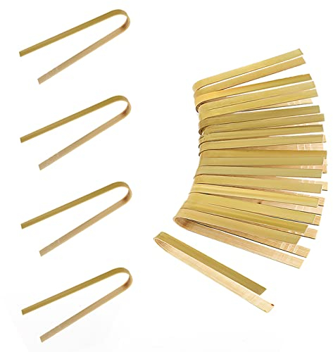 LUTER 20 Pezzi 16 cm Pinze in bambù usa e getta Utensili da cucina Pinze per il pane Pinze per il pane naturale per la cottura del pane Forniture per il tè