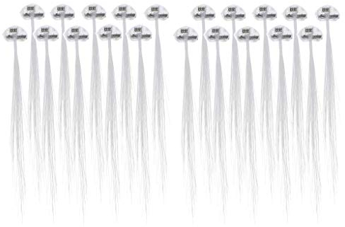 Lot de 40 barrettes à cheveux LED blanches en fibre de verre pour tressage de cheveux pour mariage