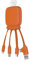 Xoopar USB Kabel 4-in-1 USB C/USB/Micro USB - Universalladegerät und externem Akku - Multiphone Kabel Octopus Gamma Orange