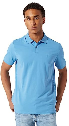 DKNY Weiche Baumwoll-Poloshirts für Herren – moderne Passform, schnell trocknend, lässiges Herren-Poloshirt, kurzärmelig, Pariser Blau, L