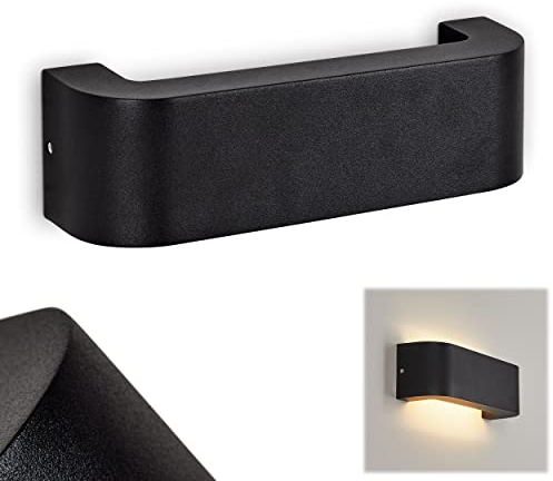 LED Außenwandleuchte Kirkhall, Wandlampe aus Metall/Glas in Schwarz/Klar für Terrasse/Eingangsbereich, LED 10,5 Watt (inkl.), 1000 Lumen, 3000 Kelvin, Leuchte mit Lichteffekt, Up&Down Leuchte, IP54