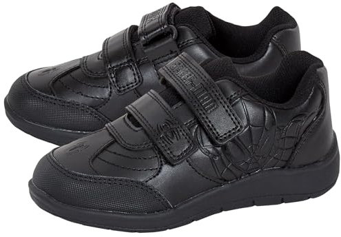 Spiderman Boys School Shoes 12 UK Child Black