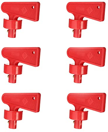 LONGHAO 6 Pcs,Interruptores De BateríA,Llaves Para Interruptor De BateríA,Aislador De La BateríA Desconectar,Interruptor De BateríA Rojo De 12 V/24 V,Llave De Interruptor De BateríA Universal