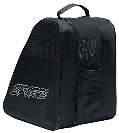 F Fityle Borsa per Pattini a rotelle, Borse per Pattini da Ghiaccio Borsa da Pattinaggio Traspirante, Borse per Pattini di Grande capacità per Pattini Quad, Nero