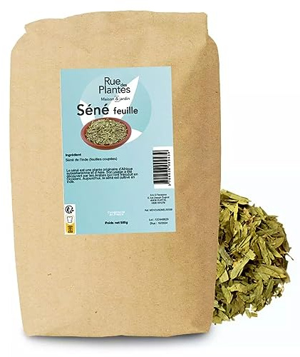 Feuilles de Séné Coupée, Origine Inde - Puissant Purgatif, Laxatif Naturel - Favorise le Transit Intestinal et le Nettoyage du Colon - Tisane Détox | Conditionnée en France, RUE DES PLANTES (500g)