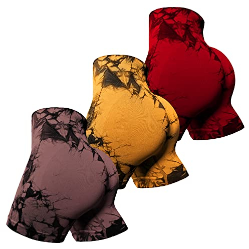 Ovesport Workout-Shorts für Damen, Scrunch Butt Lifting, hohe Taille, Yoga, Fitnessstudio, nahtlos, Biker-Shorts, Groß