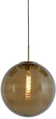Light & Living Hängeleuchte Magdala - Braun - Ø48cm - Rund - Glas - Hängelampe & Pendellampe - Lampe Wohnzimmer & Schlafzimmer - Pendelleuchte Esstisch