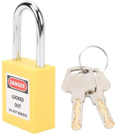 38mm Lockout Lock, Insulation Safety Engineering Loto Padlock for Machinery Manufacturing (Yellow)