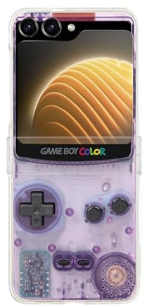 Schutzhülle für Galaxy Z Flip 5 5G, transparent, Scharnierschutz, Spielkonsolen-Design, transparente harte PC-Schutzhülle, kompatibel mit Samsung Galaxy Z Flip 5, S08