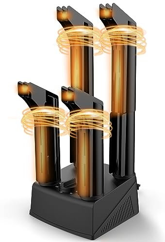 NESOVI Limpiador de calentador de botas mejorado: secador de aire forzado con diseño antideslizante y antideslizante | secador de botas eléctrico inteligente para botas de trabajo con temporizador,