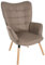 CLP Relaxsessel Garding I Komfortabler Polstersessel Mit Stoff-Bezug, Farbe:Taupe