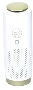 toGo Filter purificador de aire portátil pequeño con batería para viajes, coches y mesas, filtro HEPA 13 y filtro de carbono, contra contaminantes polen humo - para alergias y asmáticos (blanco)