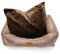 lepuspet Toledo Hundebett, waschbar, rutschfest, Hundekorb mit einem Wendekissen für Winter und Sommer, ideal für große Hunde bis 45 kg (XL 125x85x17 cm), braun