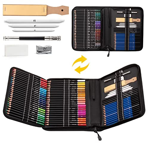 Tomotato 72 Öl Buntstifte Set, Hochwertiges Professionelles Zeichenzubehör Einfaches Farbstift-Set für Zeichnen, Skizzieren, Ausmalen