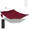 TEGERDEGER 12FT 2 Person Hammock Large Hammock 450LB Capacity Hardwood Spreader Bar & Nylon Rope for Outside, Patio, Garden, Backyard, Beach, Poolside - Red