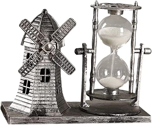 Minuteries à sablier, Sablier, minuterie de Cuisine, Style rétro sablier sablier sablier pièce maîtresse Statue Sculpture Ornements for Bureau Chambre Livre étagère décorations, Argent