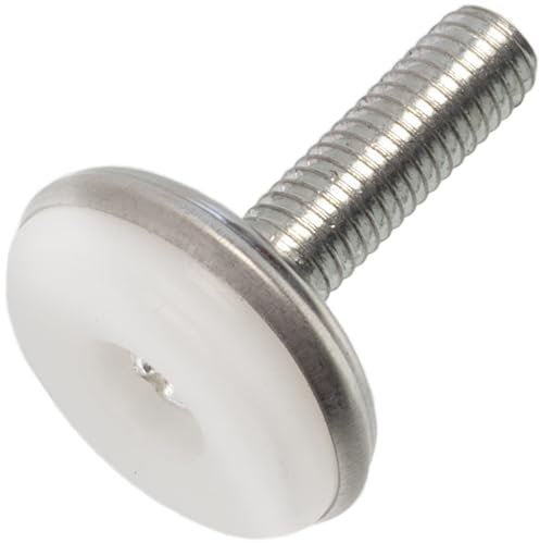 AERZETIX - C74755 - Lot de 4 Pieds vérins de Meubles à Visser M8 Ø28 mm réglables Ajustables - Hauteur 37 mm - en métal et en Plastique - Couleur Argent - canapés, Bureaux