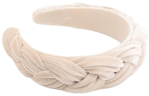 DRESHOW Samt Geflochtene Stirnband Damen Trachten Haarreif Breit Vintage Haare Bands Mode Stirnbänder für Damen