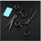 WDCDYQDH Haarschneiden, 6 Zoll, drehbar, schwarz, Haarschneideschere, Effilierschere, Friseurschere, Haarschneideset (Set B)