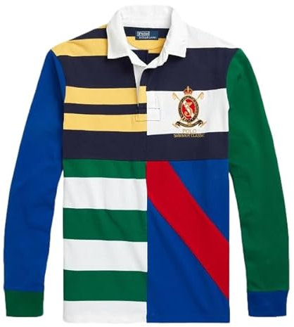 POLO RALPH LAUREN Herren Rugby-Shirt, klassische Passform, gestreift, Marineblau, Größe XXL, Navy Mu