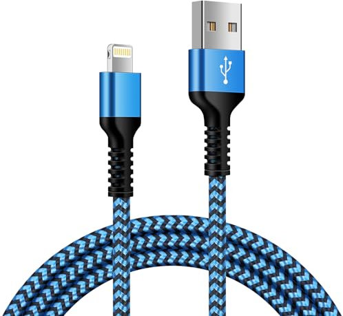 Ocbuo Câble de charge pour iPhone, câble Lightning en nylon, certifié MFi, câble de charge rapide USB pour iPhone 14 Pro Max/14 Pro/14 Plus/14/13/12 Mini/11/SE/X/XS/XR/8/7