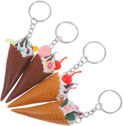VOSAREA 4stücke Kunst-eiscreme Schlüsselanhänger Süße Für Taschen Rucksäcke Und Schlüssel Lustige Mini-dekoration Für Und Und Kreative Eiscreme Charms