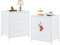 Sweetcrispy Nachttisch 2er Set, Nachttisch Beistelltisch, Stoff Schubladenschrank, Schmal Schrank, Kommode Schlafzimmer, Industrial Stil für Wohnzimmer, Kinderzimmer, Flur Aufbewahrungsschrank, weiß