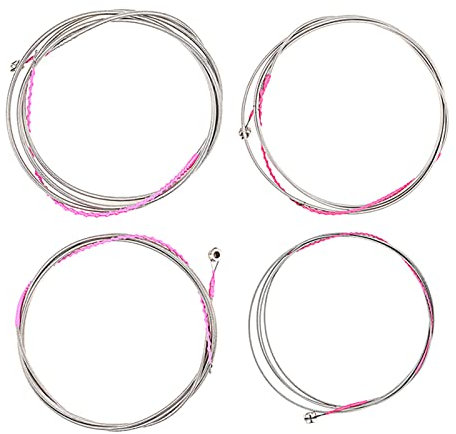 MICFENY E-Bass Saiten Edelstahl Akustikgitarre Saiten für 4 Saiten Bass Gitarren Zubehör Leistungsstarke Haltbarkeit