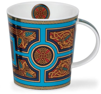 Dunoon Lomond Iona Mug en porcelaine fine avec détails dorés Bleu