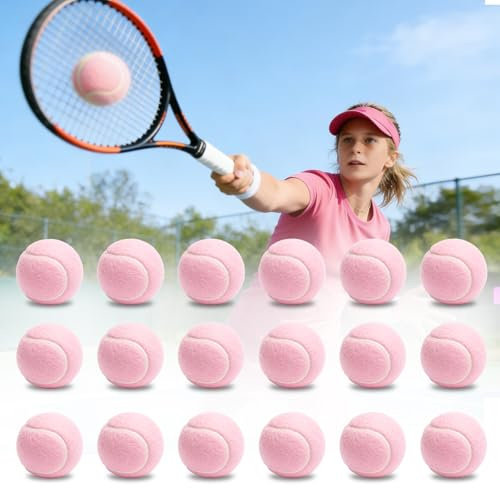 18 Stück Tennisbälle Rosa, Tennisball Hund, Tennis Ball Freizeit Tennisbälle Trainingsbälle Langlebig Training Tennis Übungsbälle Für Tennisunterricht, Anfänger, Ballmaschinen Und Hunde Spielgerät