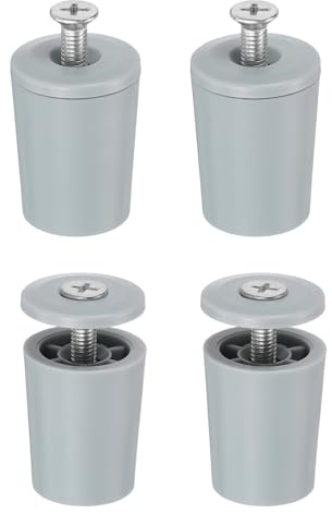 QUARKZMAN 4 Stück Anschlagpuffer Stopper 28mm Rolladenstopper Grau | Kunststoff Anschlagstopfen, Für Rollladen, Mit Unterlegscheiben & Schrauben, Für Rollo Jalousien Rolladenpanzer Lamellen