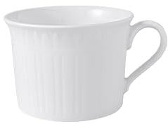 Villeroy & Boch – Cellini Taza para Cappuccino Blanco, Apto para Lavavajillas, Apto para Microondas, Taza 350 ml, Taza Desayuno Porcelana Blanca, Taza de Porcelana, Vajilla, Premium Porcelain