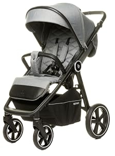 4Baby Premium Xplode Jet LTD Kinderwagen, schwarz, geeignet ab 6 Monate bis 4 Jahre, mit allem Komfort ausgestattet (Seal Grey)
