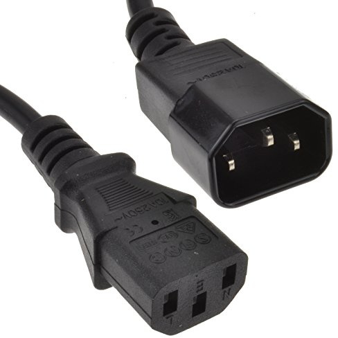 kenable Power Extension Cable IEC Male to Female C14 to C13 UPS Lead VDE Approved 0.5m Black