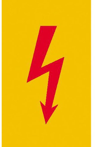 Betriebsausstattung24® Spannungszeichen (Roter Blitz) Warnschild, selbstkl. Folie, Gröߟe 3,70x7,40cm